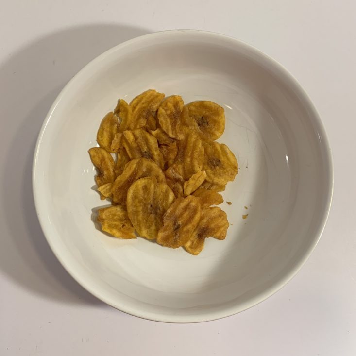 SnackSack Gluten Free April 2019 - Plantain Chips Plated