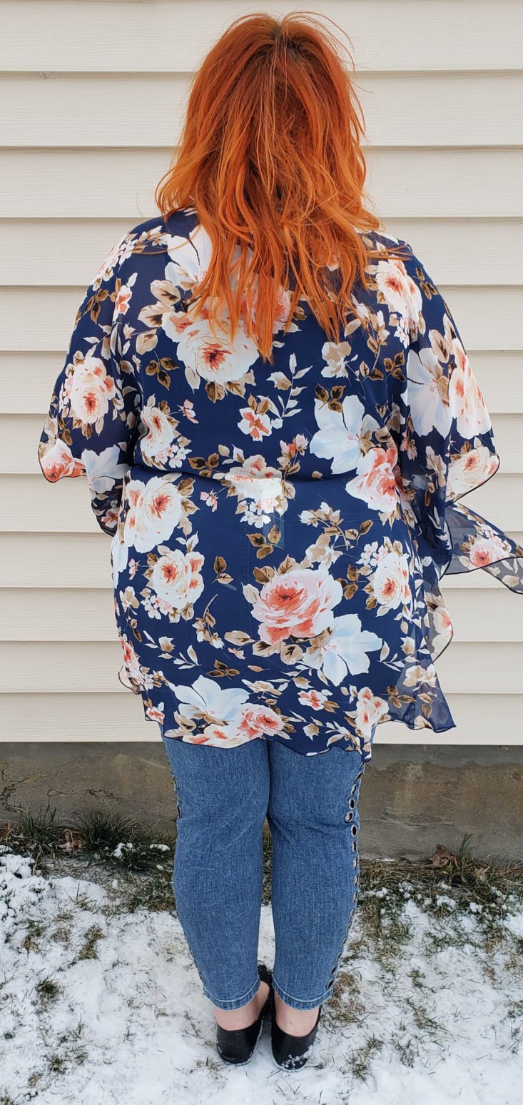 Stitch Fix Plus Size Clothing Box Review March 2019 - Caley Open Kimono by Emory Park Size 2x 4 Back
