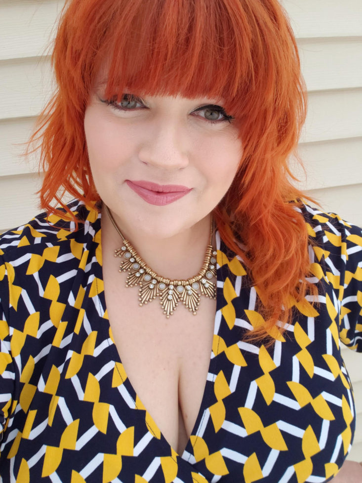 Stitch Fix Plus Size Clothing Box Review March 2019 - Covington Statement Necklace by Bay to Baubles 3 On Front