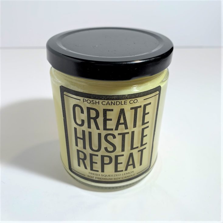 The Black Box Spring 2019 - Posh Candle Co. Create Hustle Repeat Candle Front