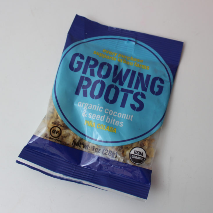 Bulu Box June 2019 - Growing Roots Organic Coconut and Seed Bites, Pina Colada