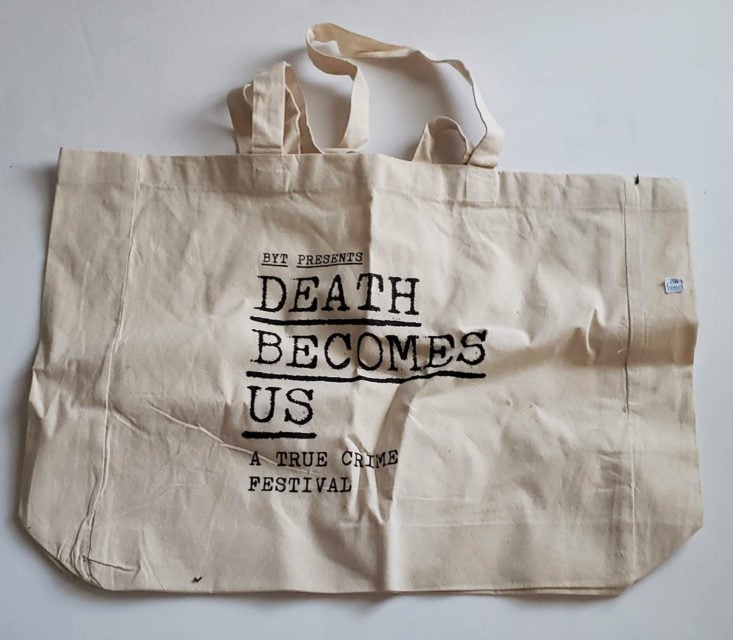 Creepy Crate Spring Death Becomes Us A True Crime Festival 2019 - Death Becomes Us Tote Bag 1 Top