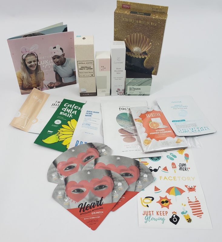 Facetory Lux Plus Review Summer 2019 - All Products Group Shot Top