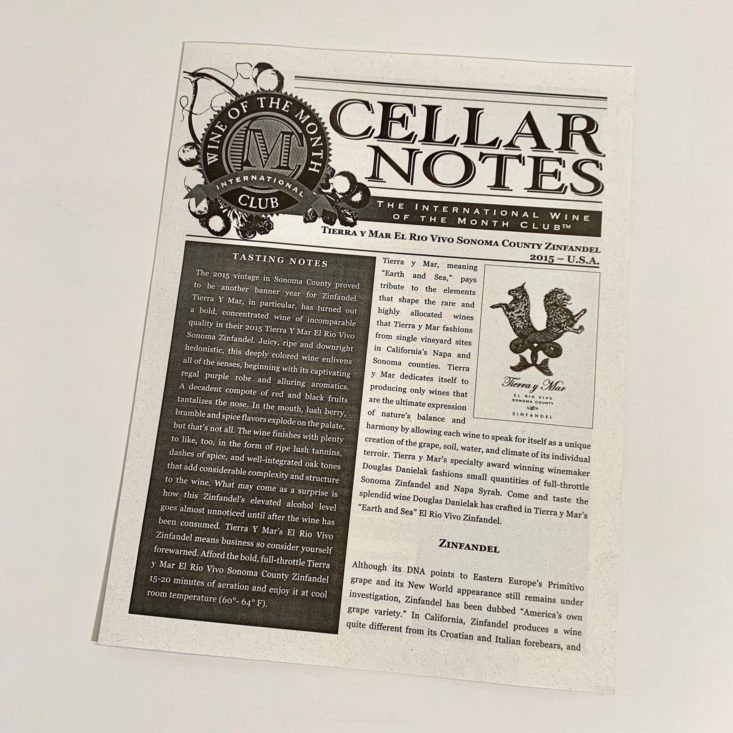 International Wine of the Month Club May 2019 - Red Wine Cellar Notes 1