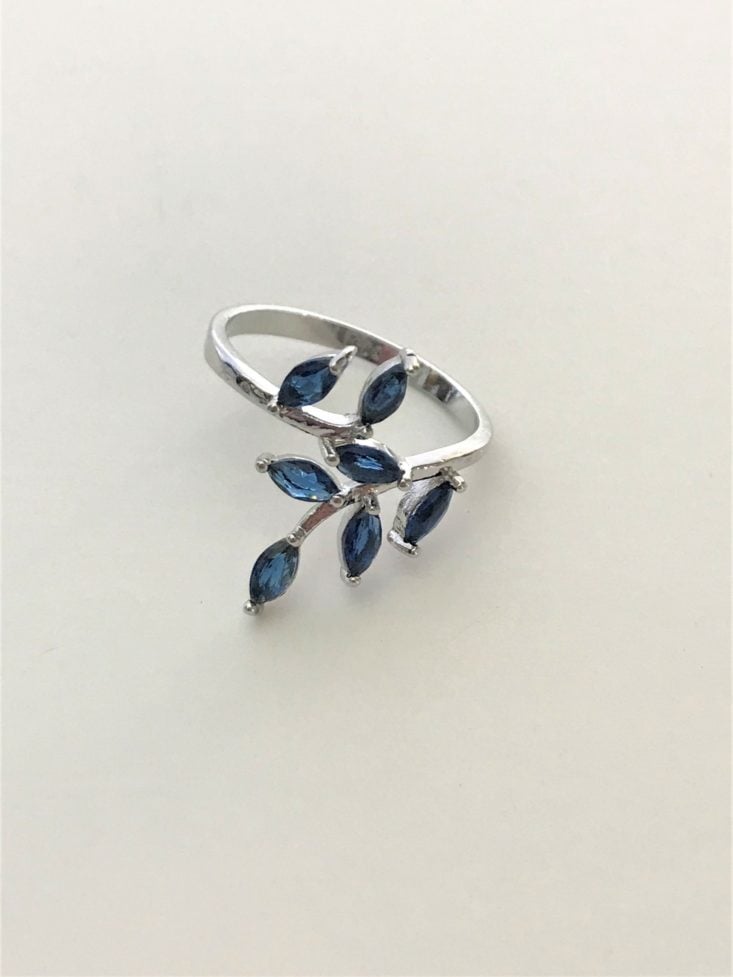 Jewelry Subscription Box Review June 2019 - Leaf Gemstone Ring Laidout