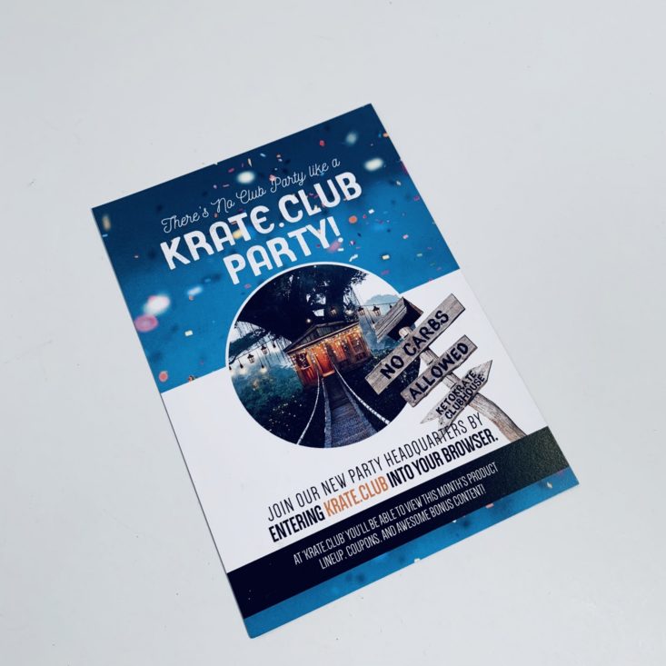 Keto Krate May 2019 - Info Card 1