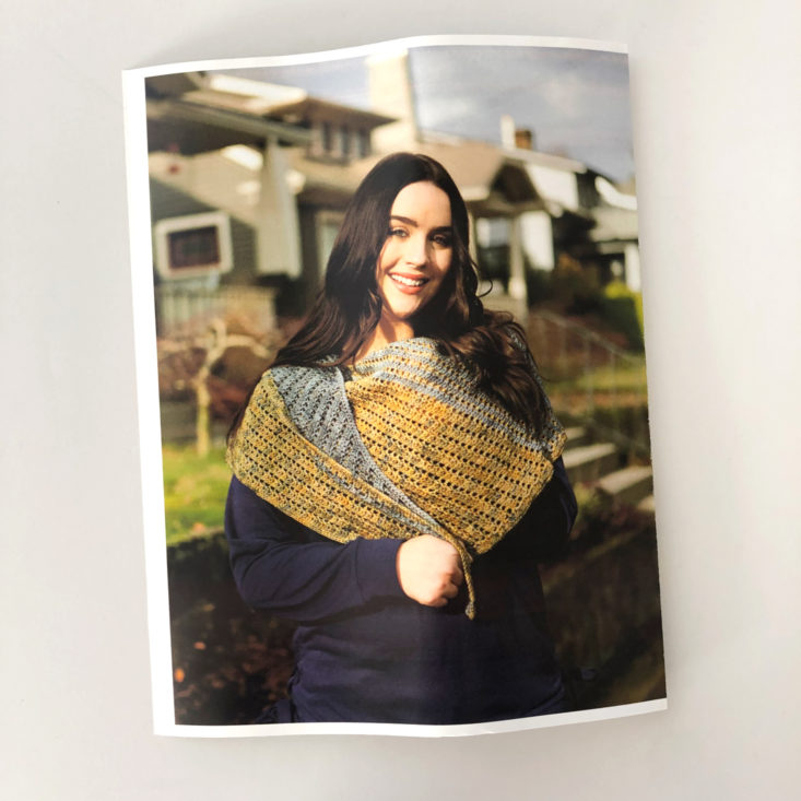 Knit Picks Yarn Subscription Box Review May 2019 - Boothbay Harbor Shawlette Pattern Inside