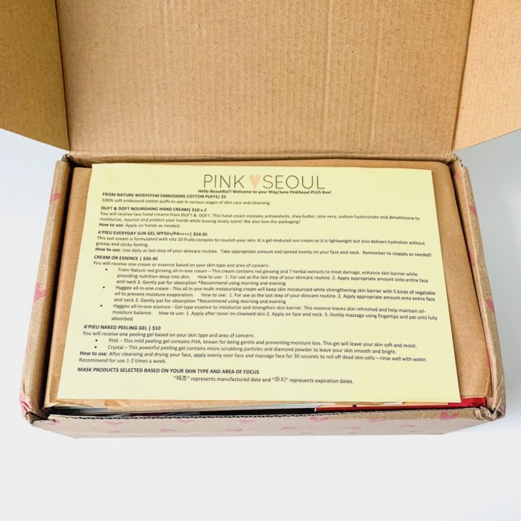 Pink Seoul Plus Box May June 2019 Review - Box Open 1 Front