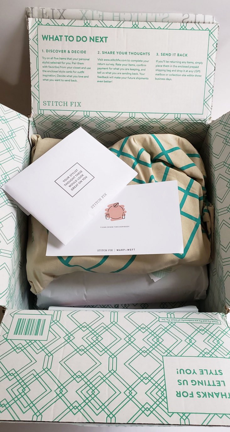 Stitch Fix Plus Size Clothing Box Review March 2019 – Box Open Top