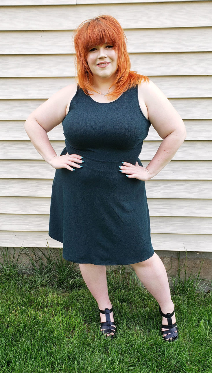 Stitch Fix Plus Size Clothing Box Review May 2019 – Micah Crisscross Back Dress by Gilli 1 Front