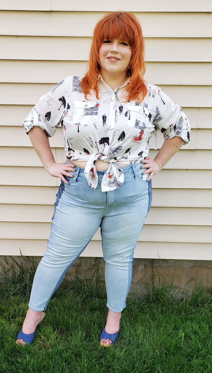 Stitch Fix Plus Size Clothing Box Review May 2019 – Neil Tonal Panel Skinny Jeans by Seven7 Jeans 1 Front
