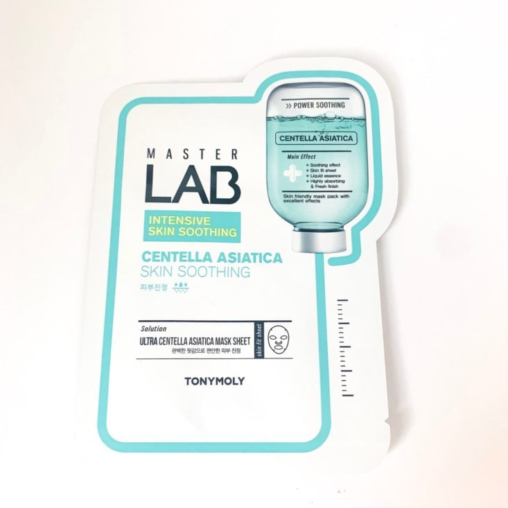 TONYMOLY Monthly Bundle Review May 2019 - Master Lab Sheet Mask in Centella Asiatica Top