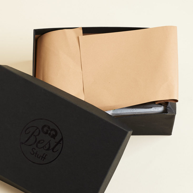 open GQ box showing packaging