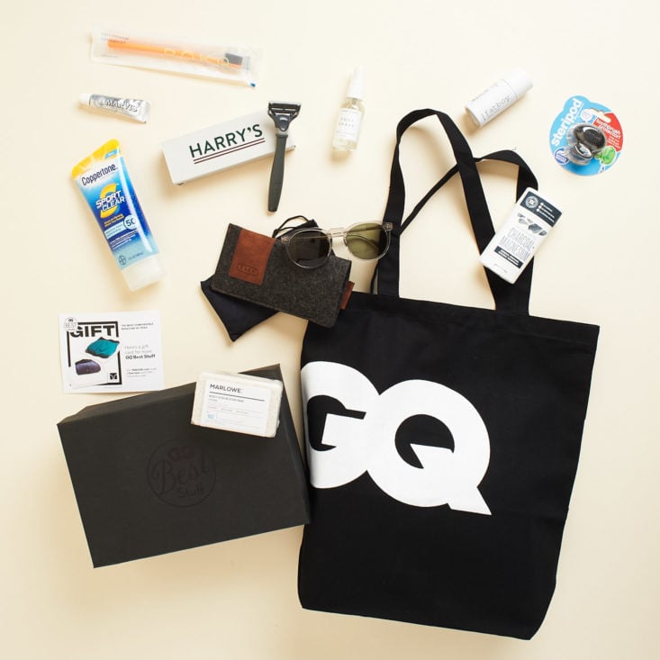 all of the items in our GQ box