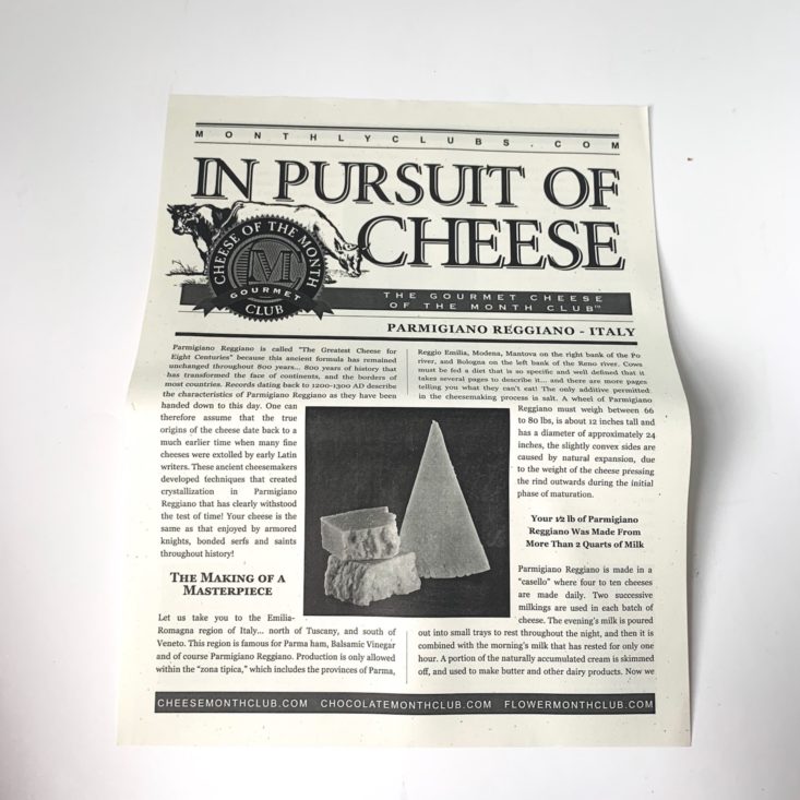 Gourmet Cheese June 2019 newsletter parmesan 1