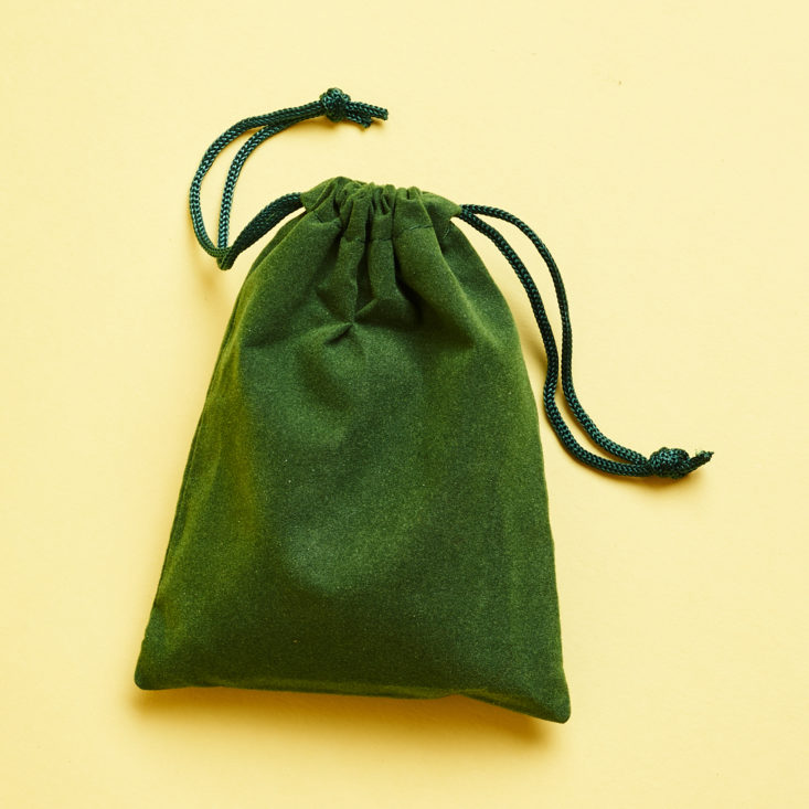 green velvet pouch