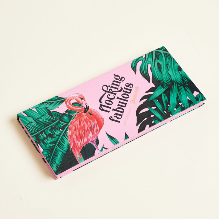 top of palette lid featuring a cute flamingo 