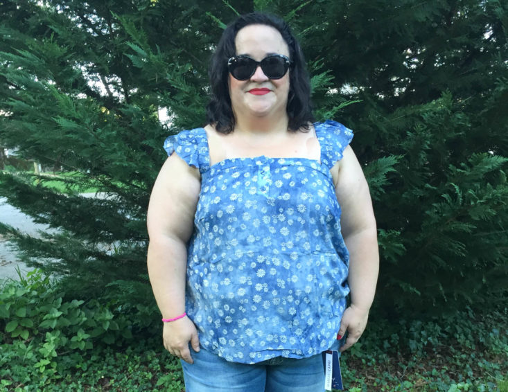 My Fashion Crate June 2019 - Darling Floral Tank Top Model Wearing Front