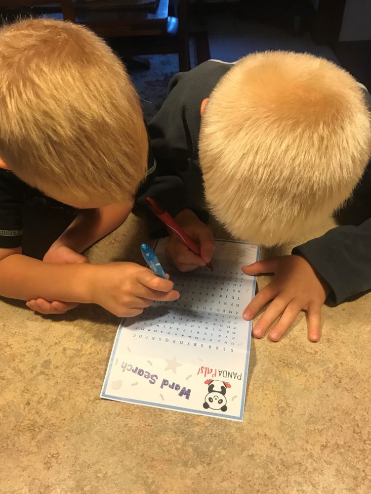 Panda Pals July 2019 - Kids Doing Word Search