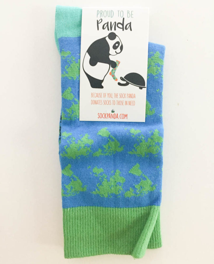 Sock Panda Men June 2019 - World Map Socks With Lable Front