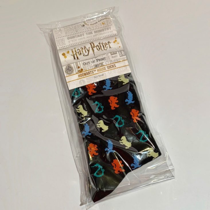 Unplugged Book Box May 2019 - Out of Print Harry Potter Hogwarts House Socks 1