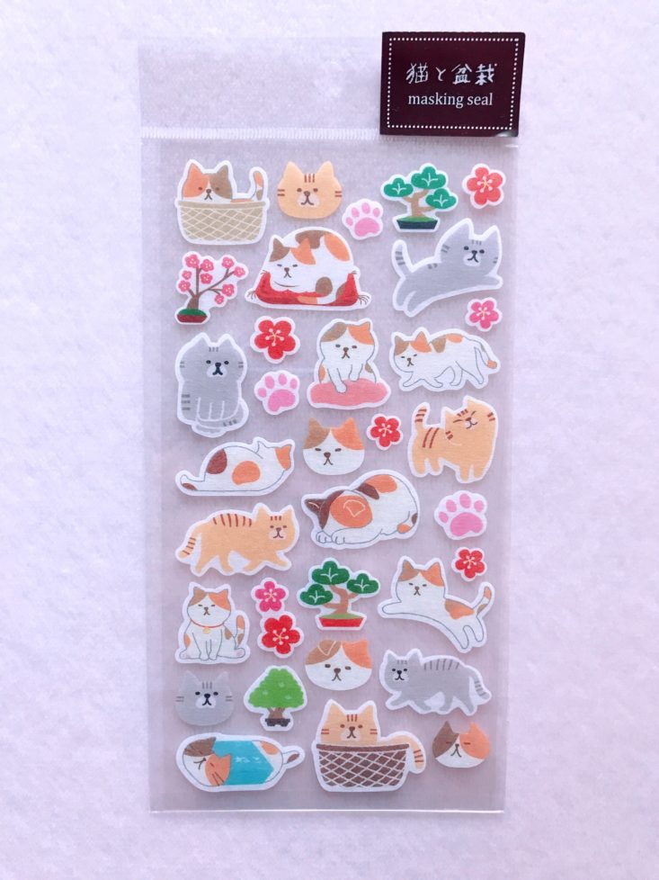ZenPop Stationery May 2019 - Cat Flower Stickers Sheet Top
