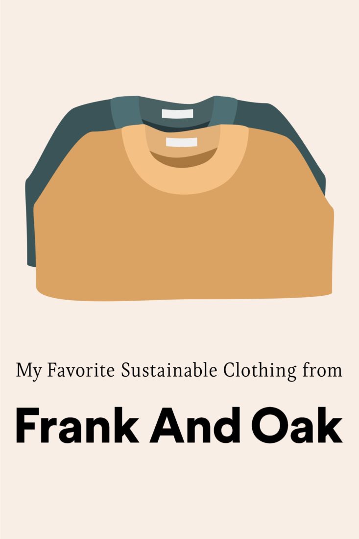 favorite pieces from frank and oak title card with illustrated stack of 2 folded tops