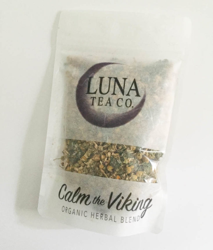 California Found Subscription Box July 2019 - Calm the Viking Herbal Tea Package Front