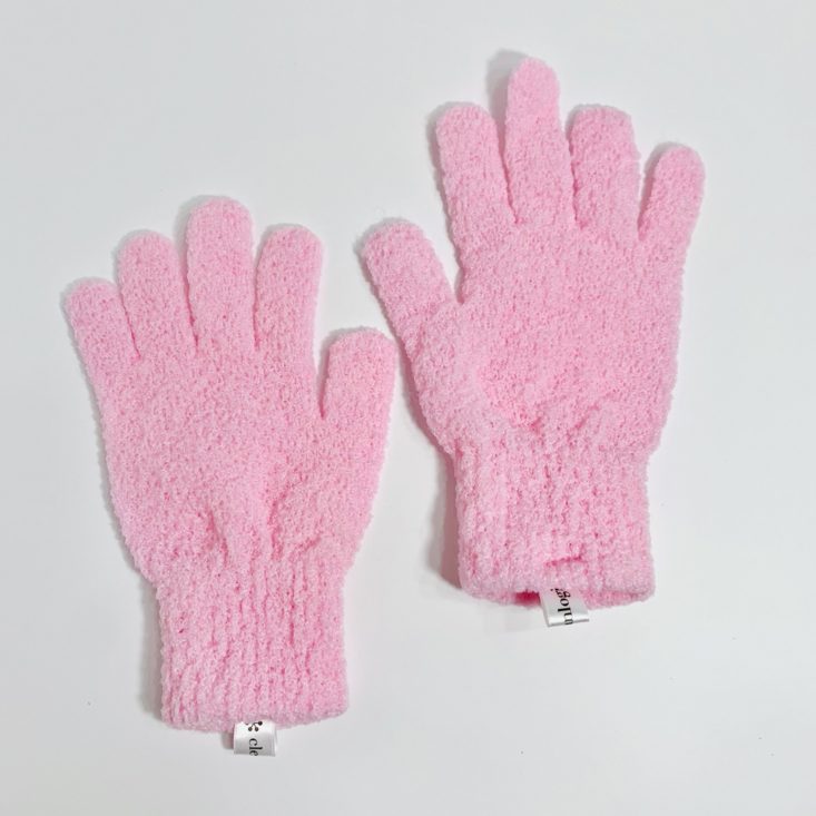 Cocotique July 2019 - Cleanlogic Exfoliating Stretch Bath & Shower Gloves, Pink 3