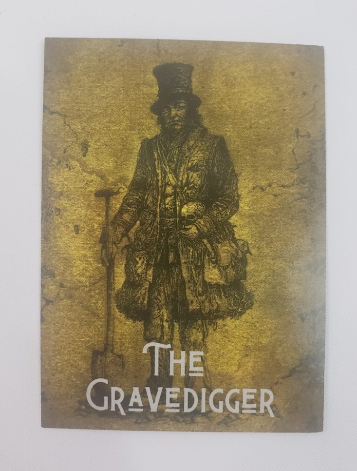 Deadbolt Mystery Society “The Body Farm - The Gravedigger Collector’s Card
