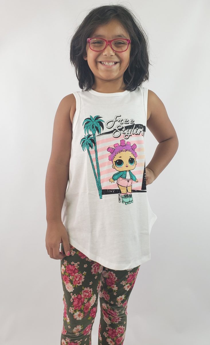 LOL Summer Box Review 2019 - White Sleeveless Tank Model Wearing Front
