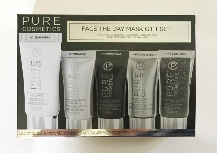 My Fashion Crate Subscription Review July 2019 - Pure Cosmetics Face the Day Travel Mask Set 1 Front