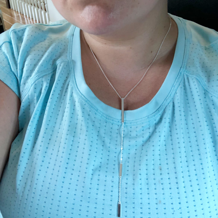 My Meraki Box July 2019 - Cologne Lariat Necklace Model Wear Front