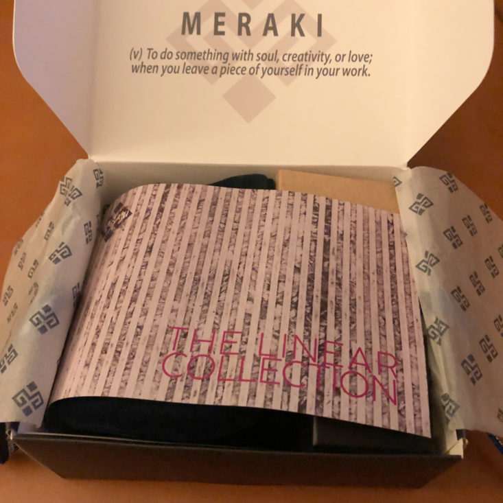 My Meraki Box July 2019 - The Linear Collection In Box Top