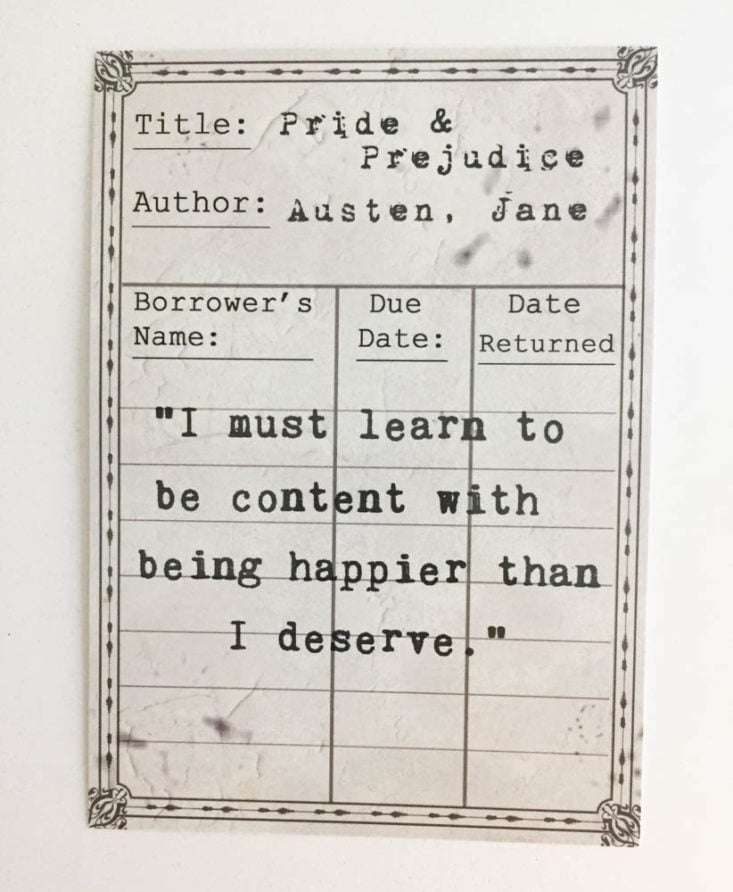 Once Upon a Book Club June 2019 - Pride and Prejudice Card Top
