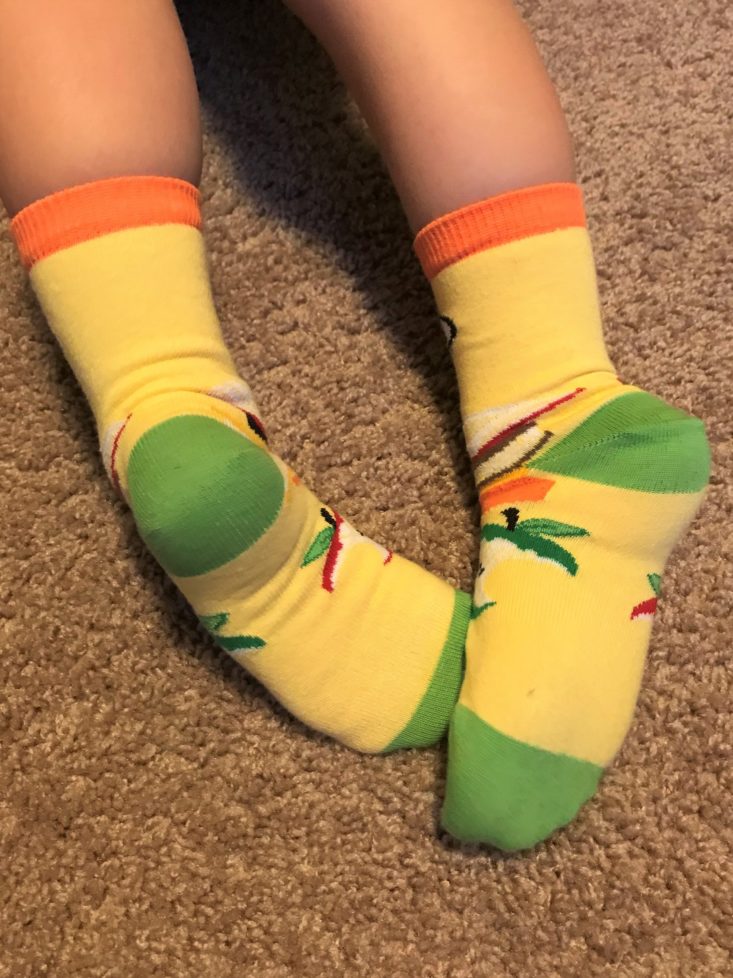 Panda Pals Kid’s Socks Subscription Box August 2019 - Yellow Socks Wear Back