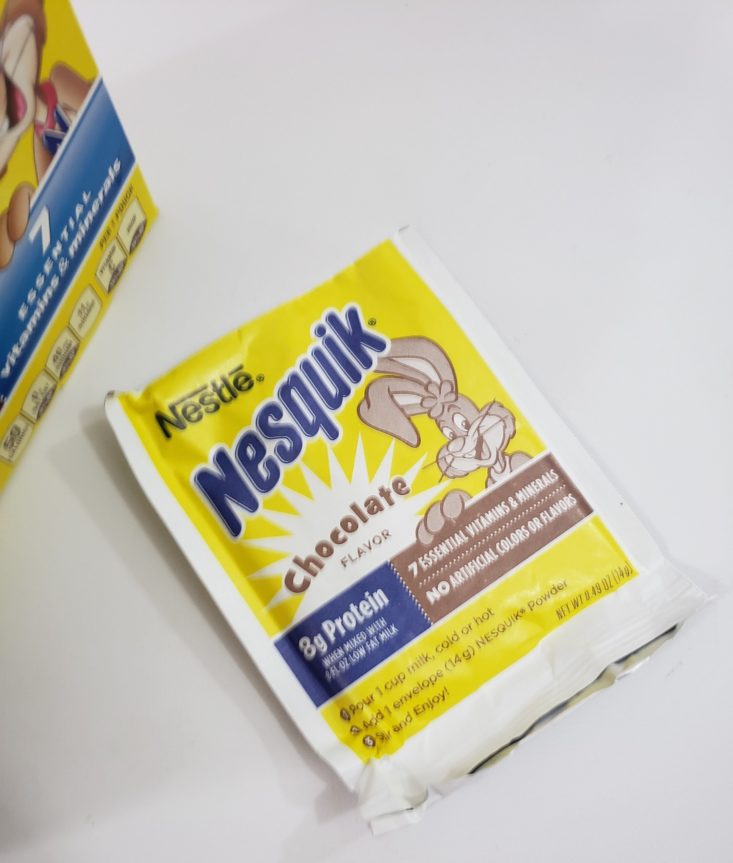 Snack With Me August 2019 - Nesquik Chocolate Powder Mix Pouch Top