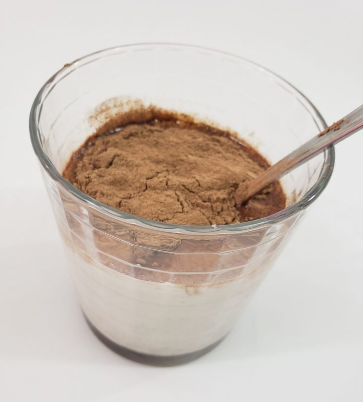 Snack With Me August 2019 - Nesquik Chocolate Powder Mix With Milk In Glass Close Up