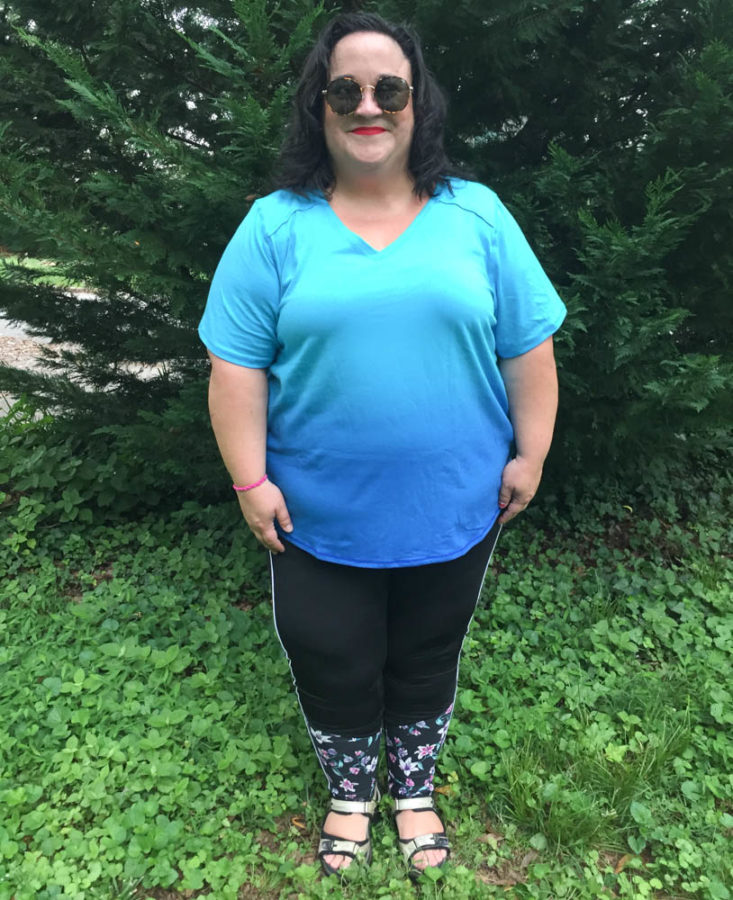 Wantable Fitness Edit Subscription Review July 2019 - Ombre Keyhole Tee by Activezone Front