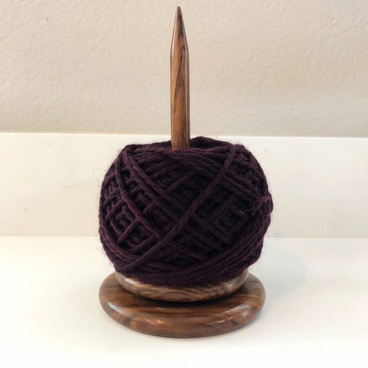 KnitPicks August 2019 spindle with yarn