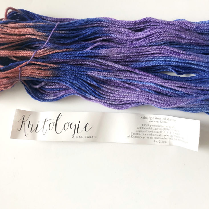 KnitCrate August 2019 yarn label