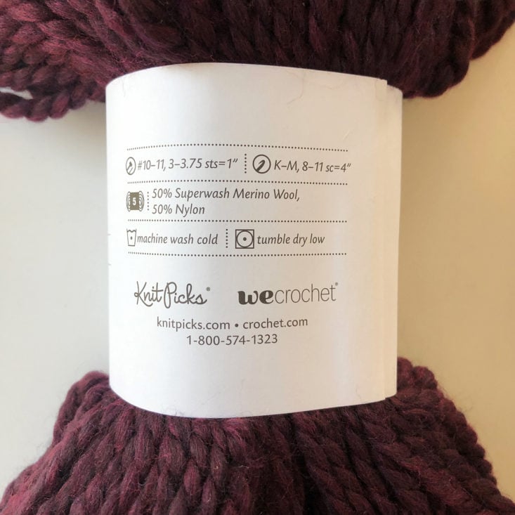 KnitPicks August 2019 yarn label back