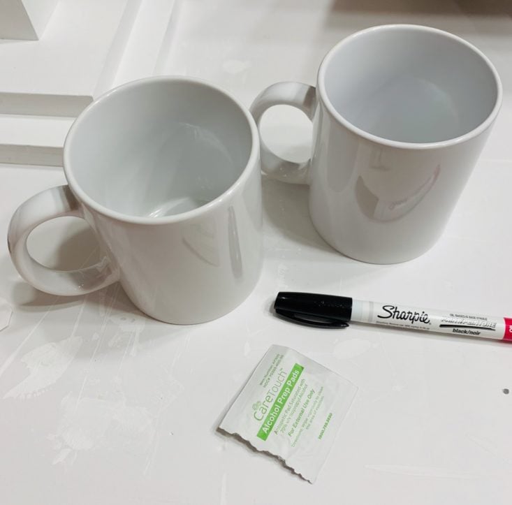 Adults & Crafts Mug Stand and Mugs Kit 2019 - Prepping Mugs Top