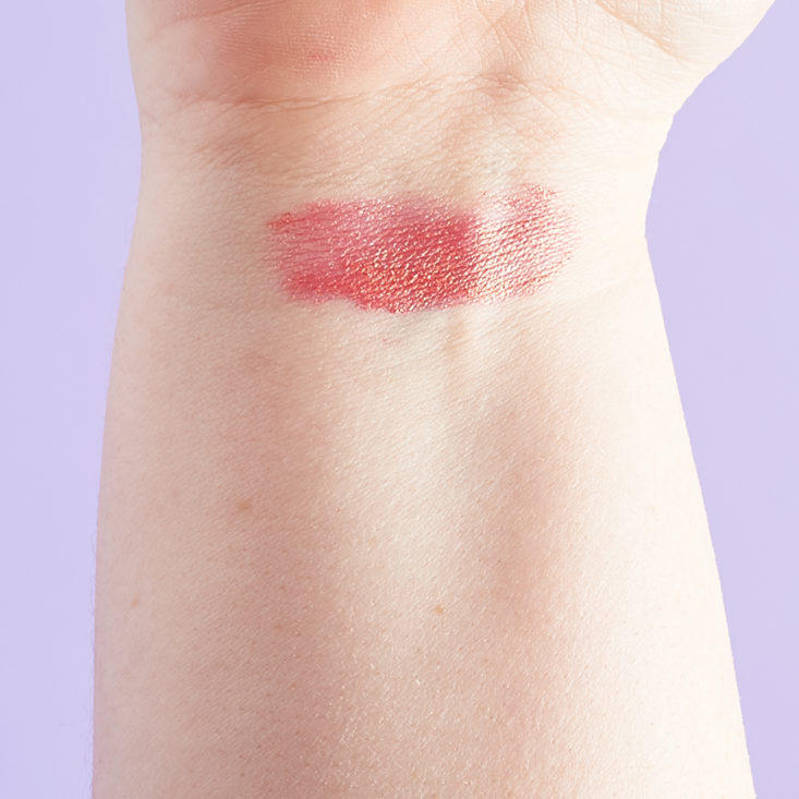 lipstick swatch on megans arm