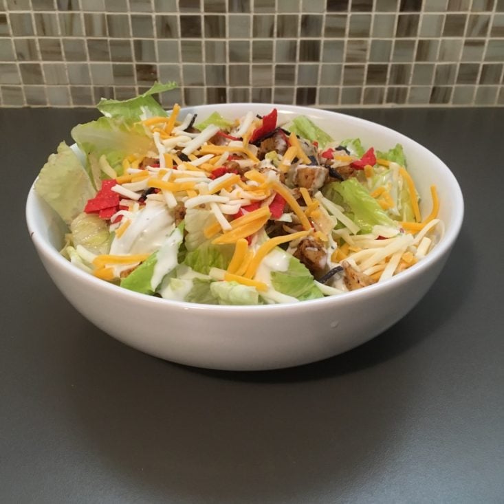 cowboy chicken ranch salad plated