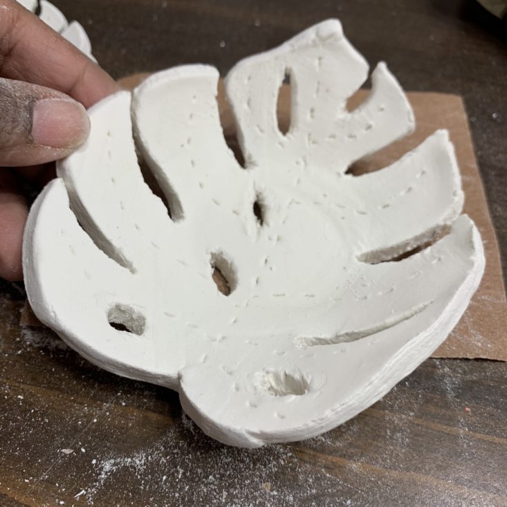 Home Made Luxe Monstera Clay Bowl Craft Kit 2019 - Sanding Bowls 2 Top