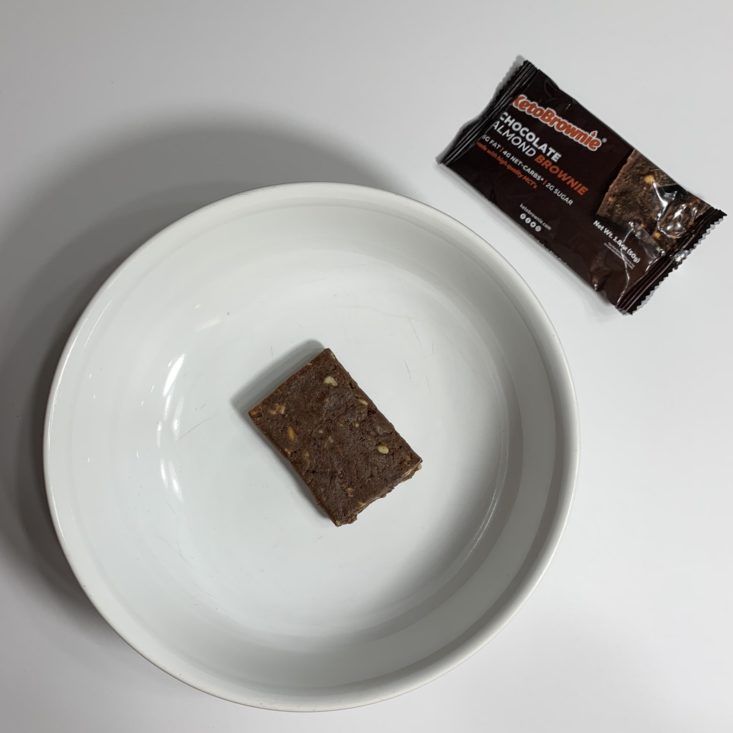 Keto Krate August 2019 - Keto Brownies Chocolate Almond Brownie Plated