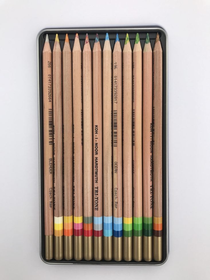 Paletteful Packs September 2019 - Koh-I-Noor Tri-Tone Multi-Colored Pencils Opened Top