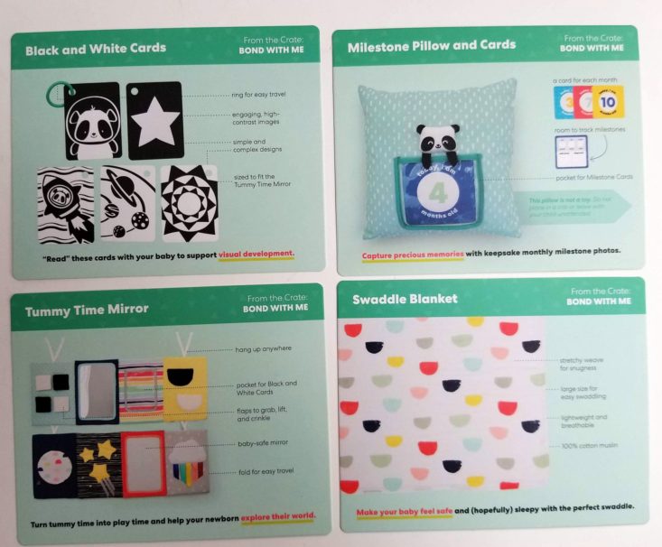 Panda Crate Bond With Me Box activity cards with items