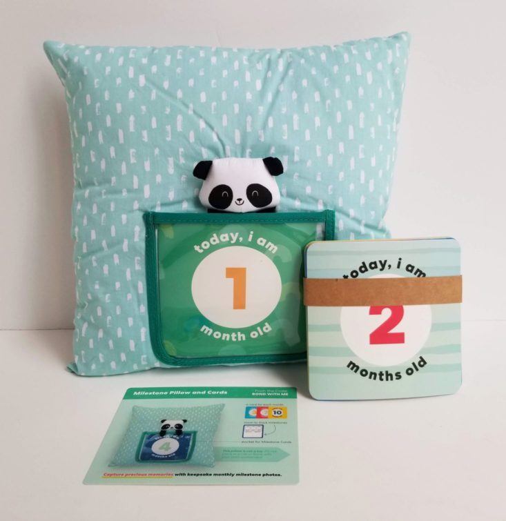 Panda Crate Bond With Me Box milestone pillow and card